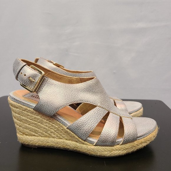 Clarks Shoes Clark Artisan Active Air Leather Espadrille Wedge